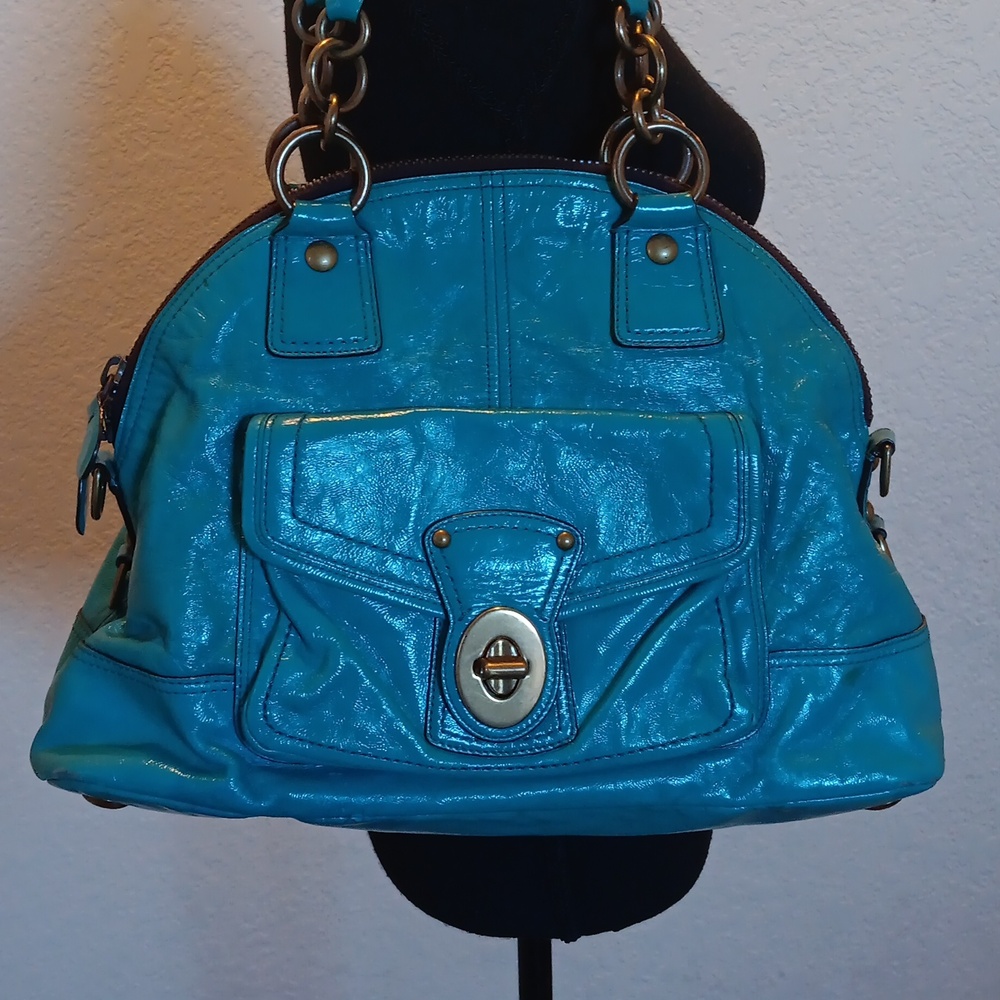 Coach Y2k Luci Dome Legacy Turquoise Satchel - Picture 3 of 16